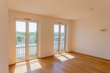 2-Zimmer-Penthousewohnung (91,5 m2) mit großer Dachterrasse direkt am Europagarten