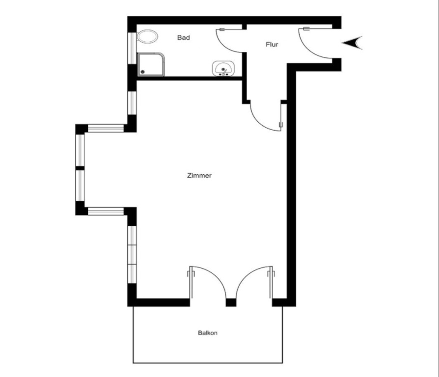 Möbilierte Einzimmerwohnung mit Balkon direkt an der S2 – Alt Lichtenrade 74, 12309 Berlin Lichtenrade – Vorschaubild 10
