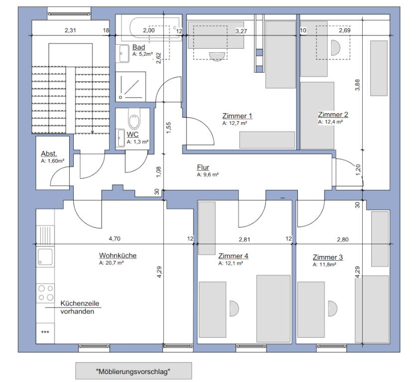 Wohnung Aachen Eifelstraße 39 - Grundriss