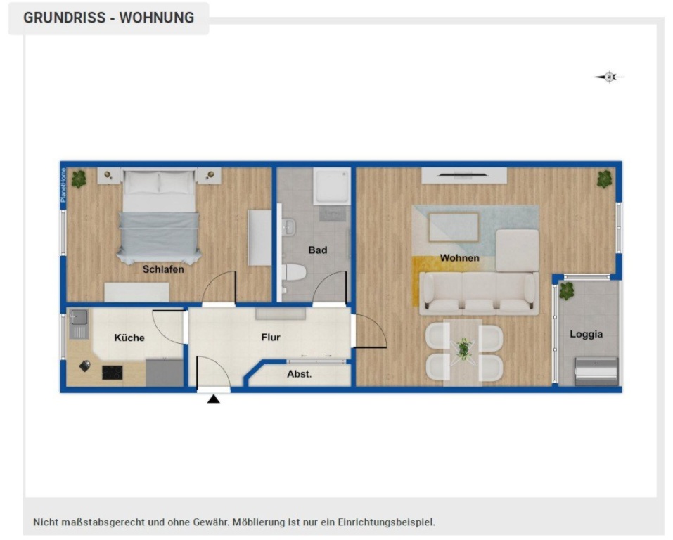 zentrales Wohnen: 2-Zi.-Wohnung in Leipzig-Neustadt mit TG – Atriumstraße 4, 4315 Leipzig Zentrum-Ost – Vorschaubild 3