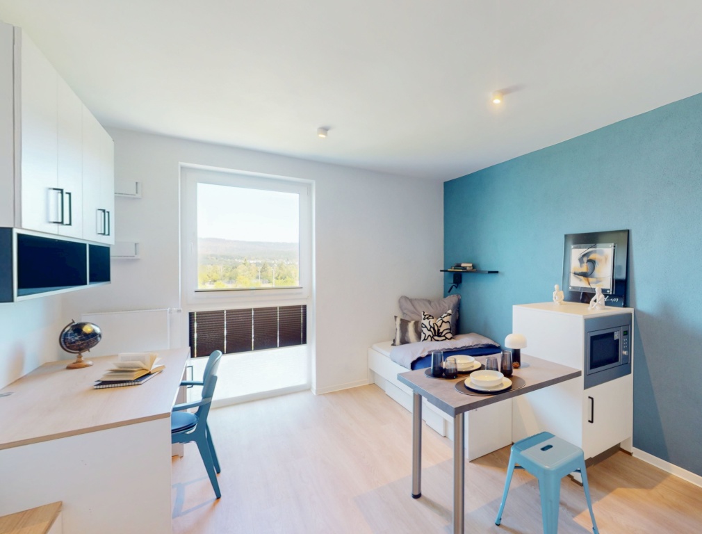1 Monat mietfrei! Urban leben & studieren – dein möbliertes Apartment im Quartillion – Im Rad 15, 65197 Wiesbaden Biebrich – Vorschaubild 3