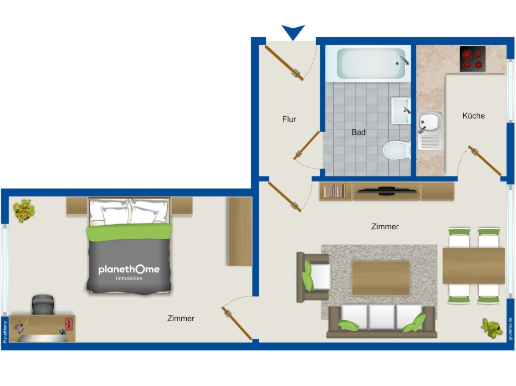 🏠 2-Zimmer-Wohnung im Erdgeschoss in Hildesheim zu vermieten – Thaerstraße 2, 31135 Hildesheim Oststadt – Vorschaubild 5