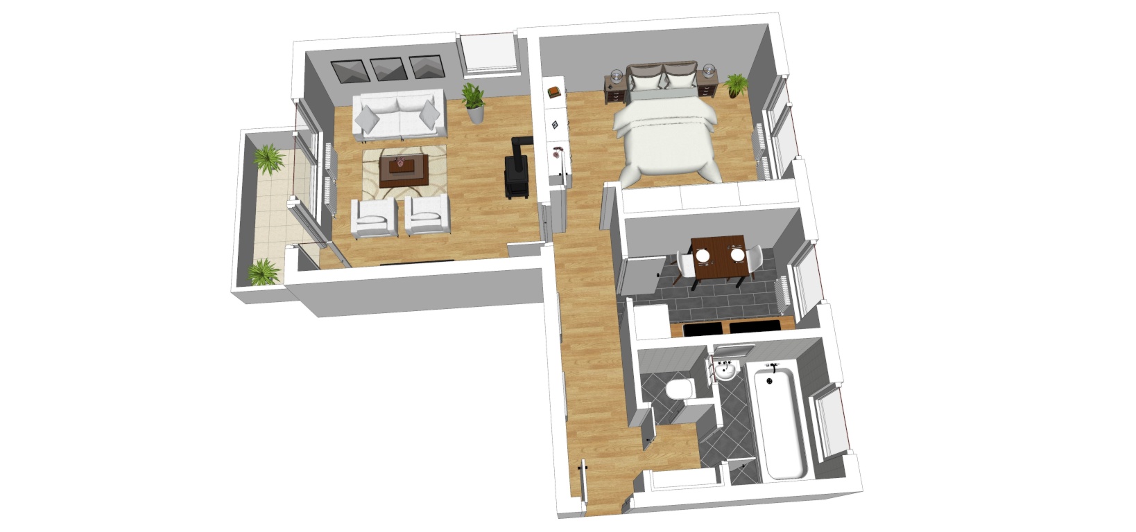 Helle 2-Zimmer-Wohnung mit Balkon in Stuttgart-Stammheim, nah zu BOSCH, PORSCHE, TRUMPF, SIKA, WÜSTENROT neu zu vermieten