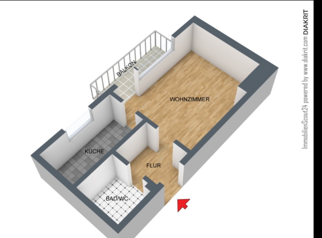 1,5 Zimmer in Stammheim ruhige Lage mit Balkon – Hornissenweg 12, 70439 Stuttgart Stammheim – Vorschaubild 6