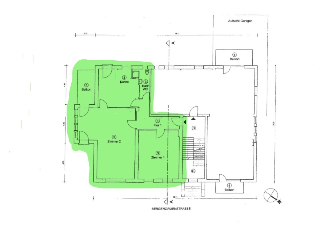 2 Zi Wohnung - Berlin Zehlendorf - 105,5 qm - Einbauküche - möbliert - WG tauglich - Hochparterre - Balkon - € 1800 warm – Bergengrünstrasse 25, 14129 Berlin Zehlendorf – Vorschaubild 2