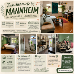 Ad image: Zwischenmiete in Mannheim 🏡🌿🐈🐈 – mit möglicher WG-Perspektive