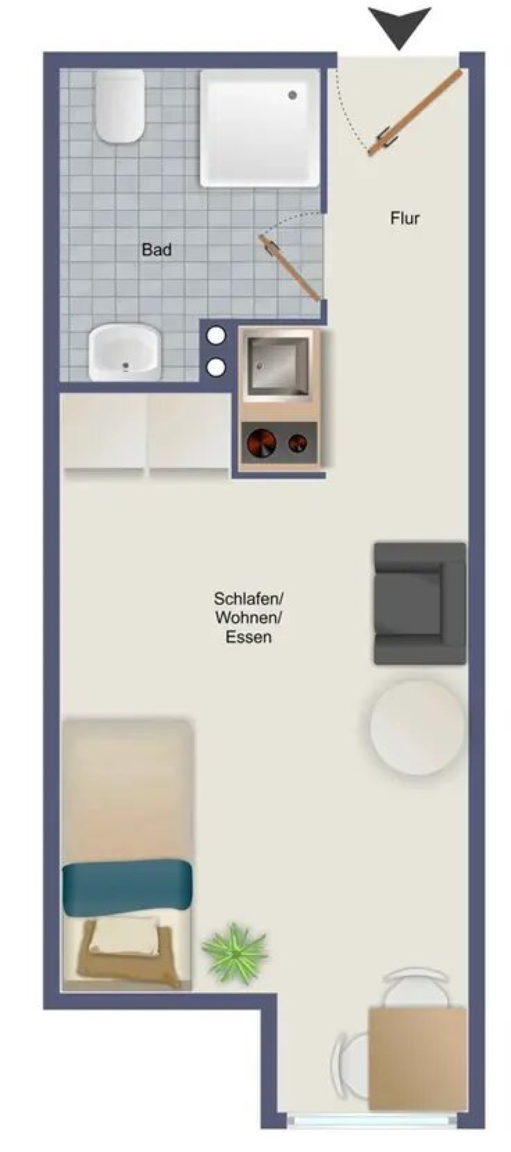 1-Zi-Whg L2 komplett renoviert, MA Innenst. mit Sicht auf Universität – L 2, 68161 Mannheim Innenstadt – Vorschaubild 9