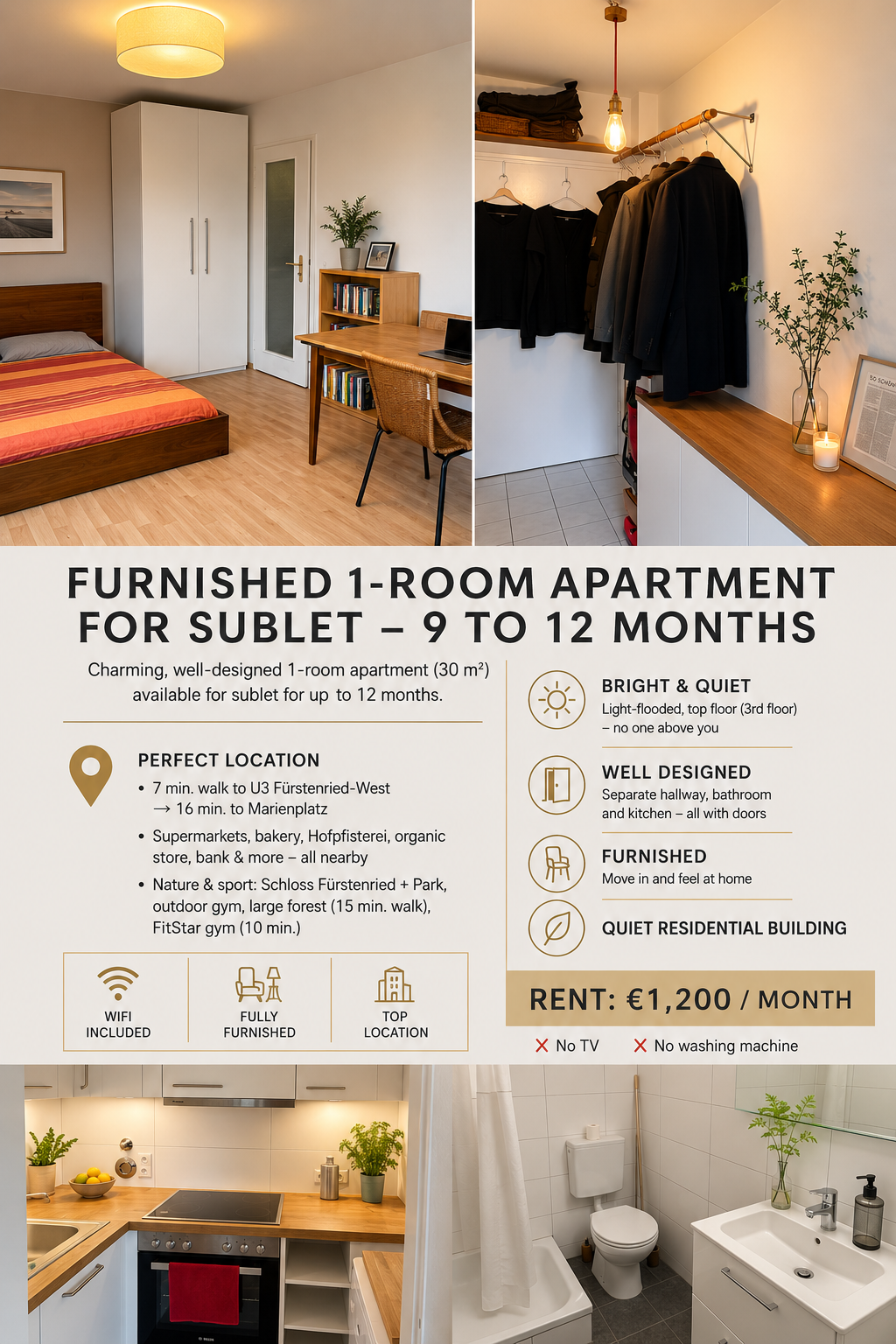1-Zimmer-Wohnung Thalkirchen-Obersendling-Forstenried-Fürstenried-Solln Thurgaustraße 20 - Bild 1