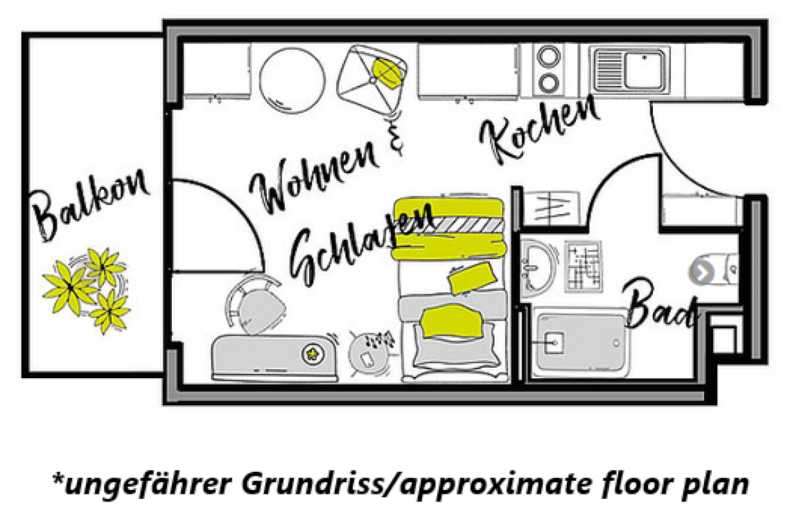 Möbliertes, modernes Einzelapartment - Nähe Darmstadt Hauptbahnhof – Haardtring 15, 64295 Darmstadt Darmstadt – Vorschaubild 6