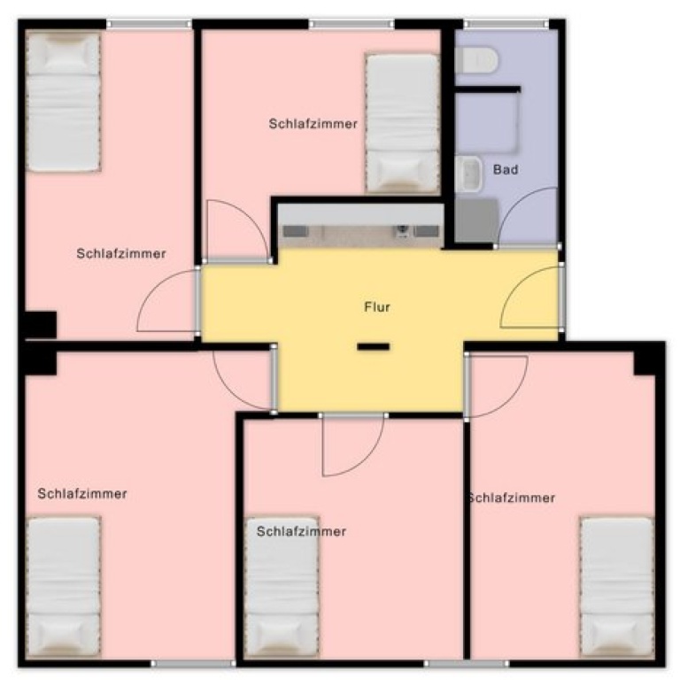 Sanierte 5-er WG in inneren Kasernenviertel (Uninah & Stadtnah), pro Zimmer 320 € + NK
