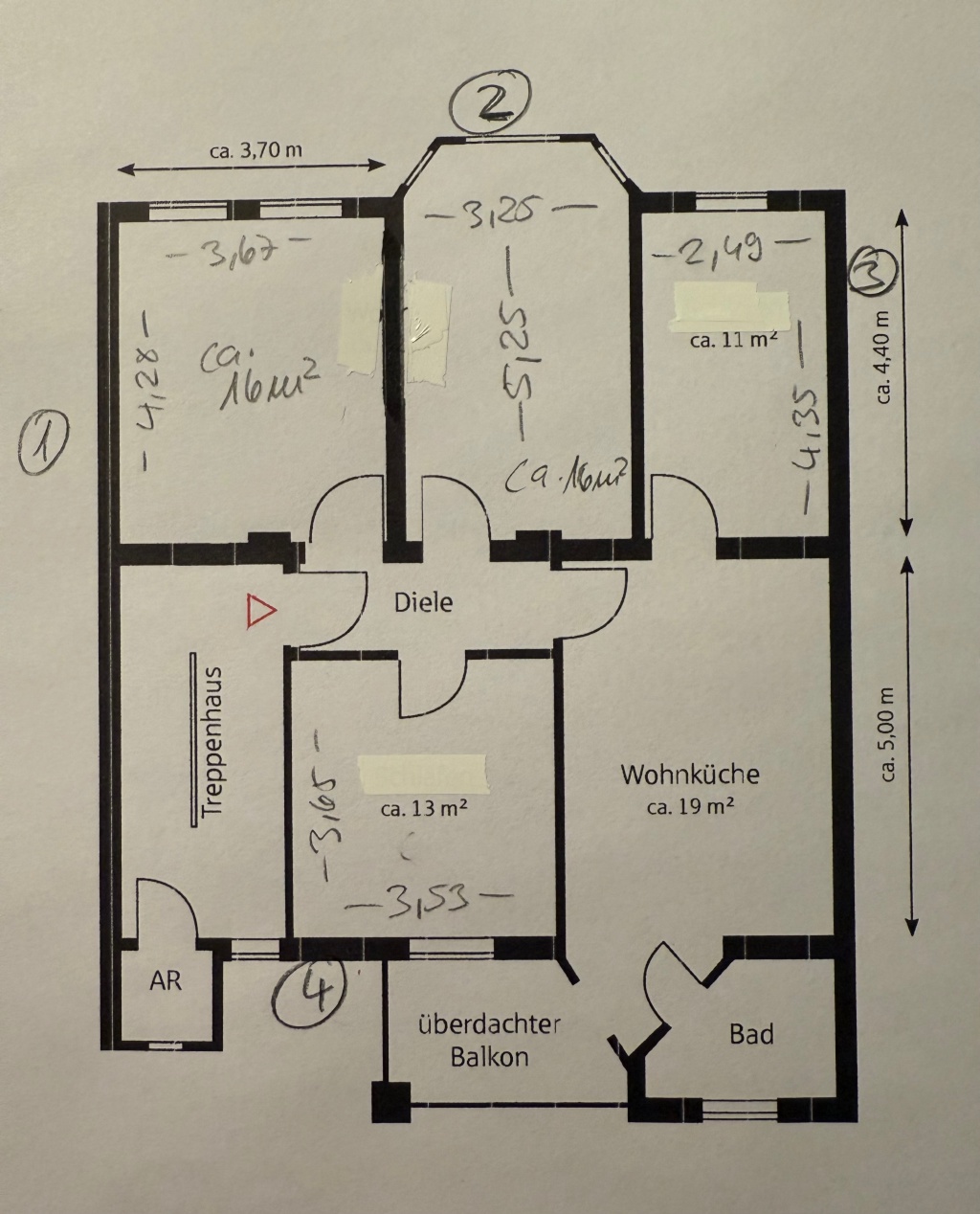 WG-Zimmer Broich Michaelstraße 44 - Grundriss