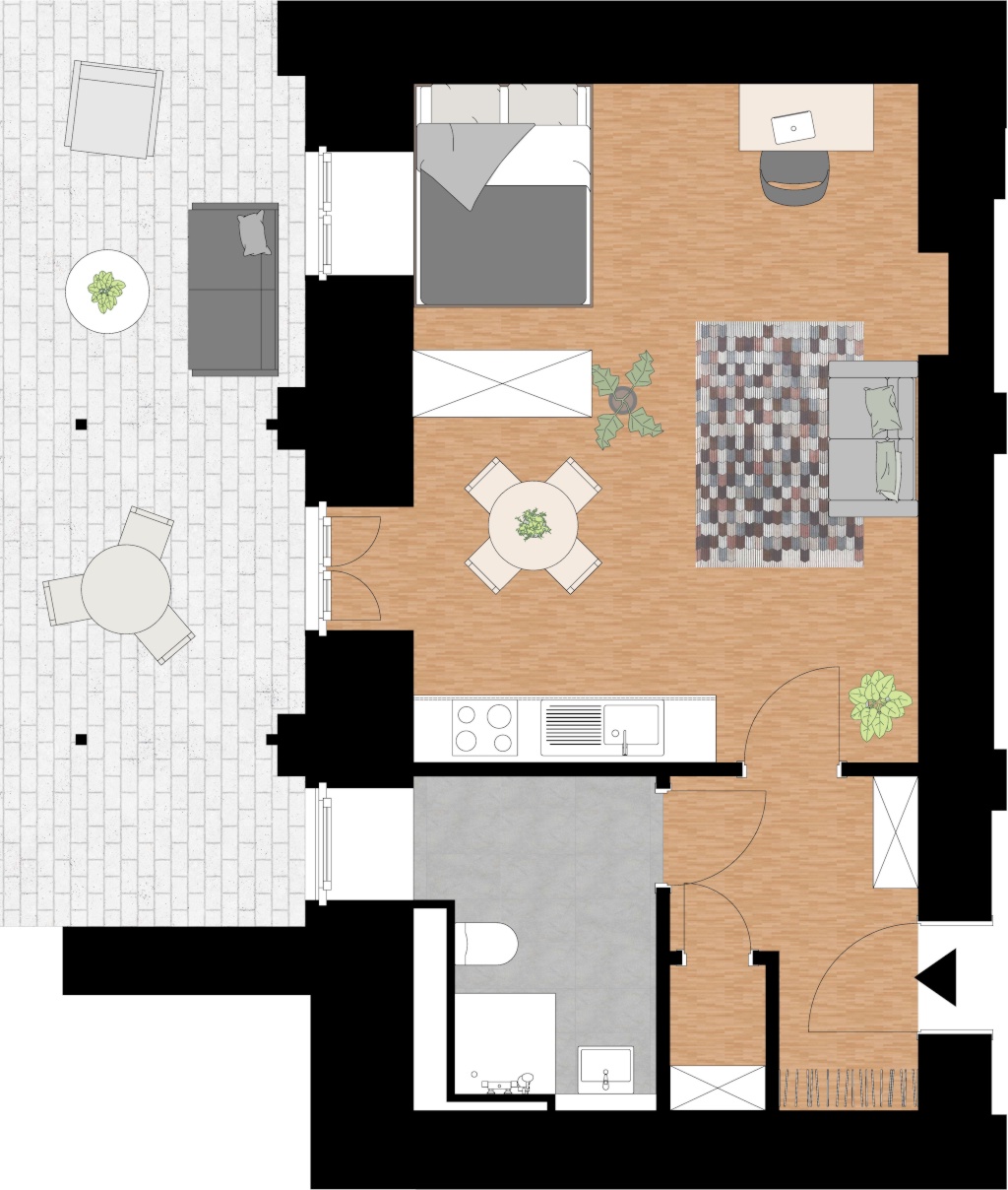 ALL-INKL Möbliertes Garden-Apartment im Denkmal Guter Hirte – ebenerdig, Campus West – 52072 Aachen Aachen – Vorschaubild 5