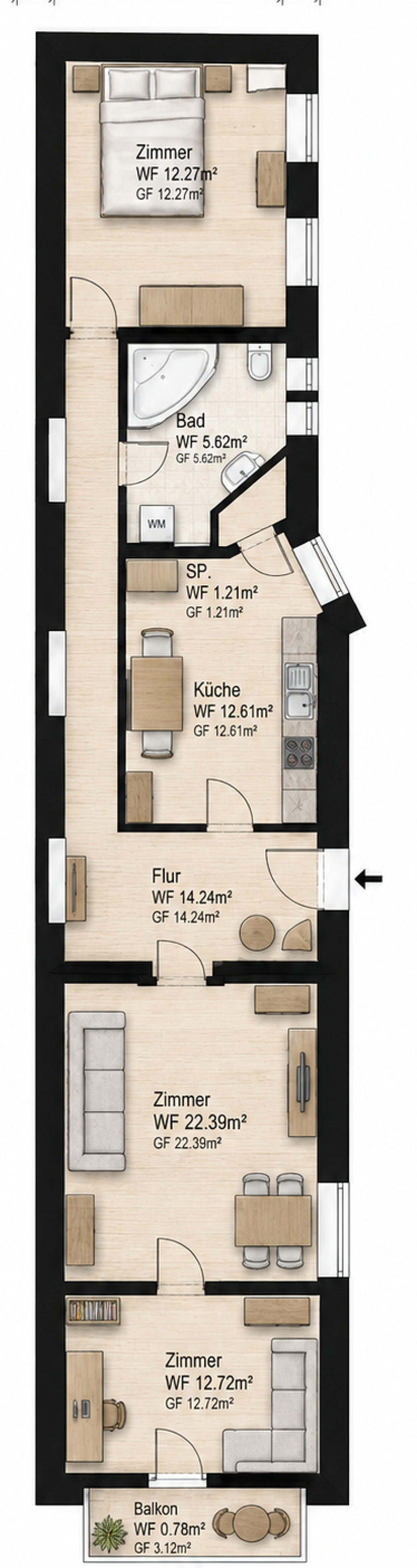 Flat Schmargendorf Warnemünder Str. - Grundriss