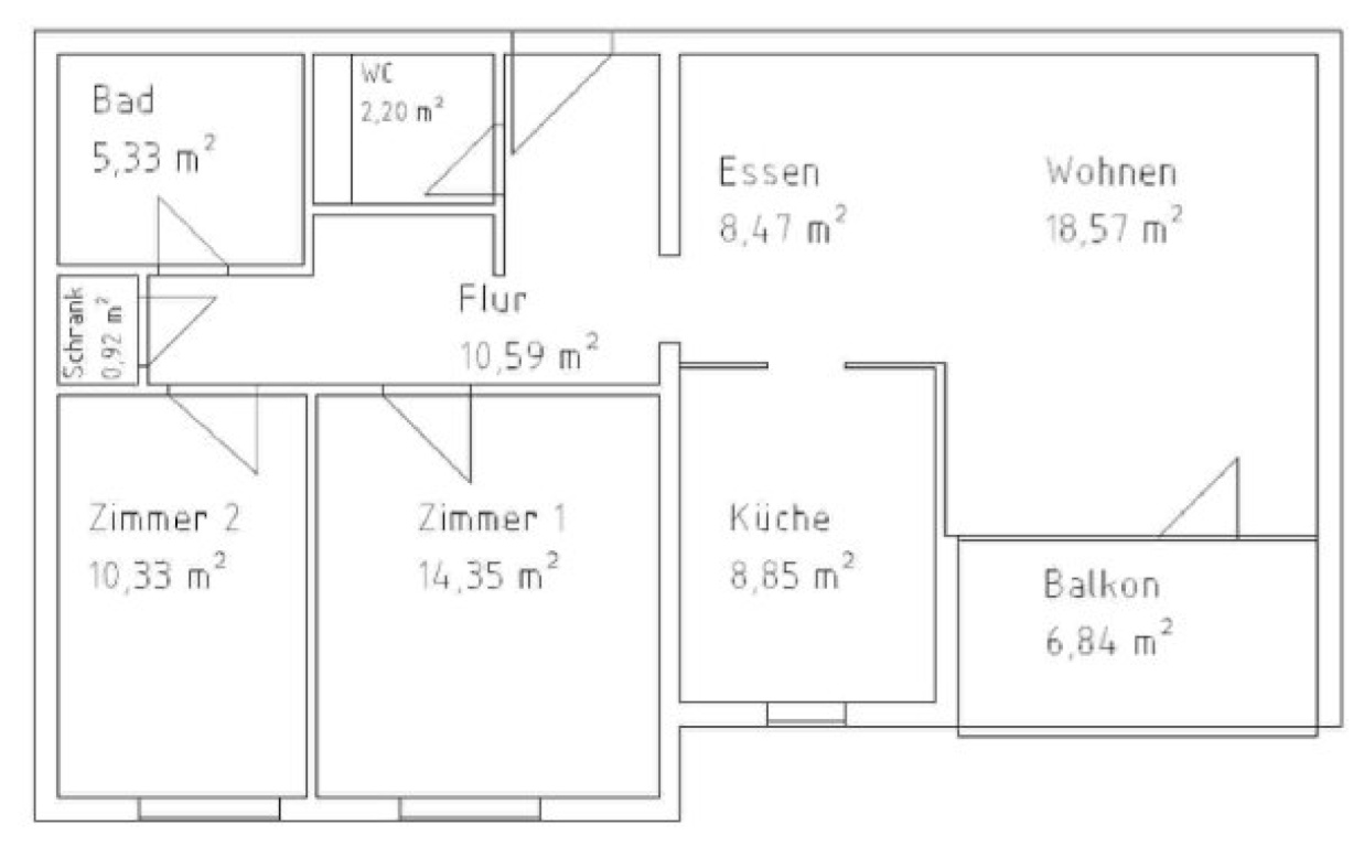 82 qm Wohnung als 2er WG – 50858 Köln Köln – Vorschaubild 2
