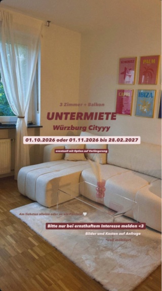 Anzeigenbild: Untermiete Würzburger Cityyy