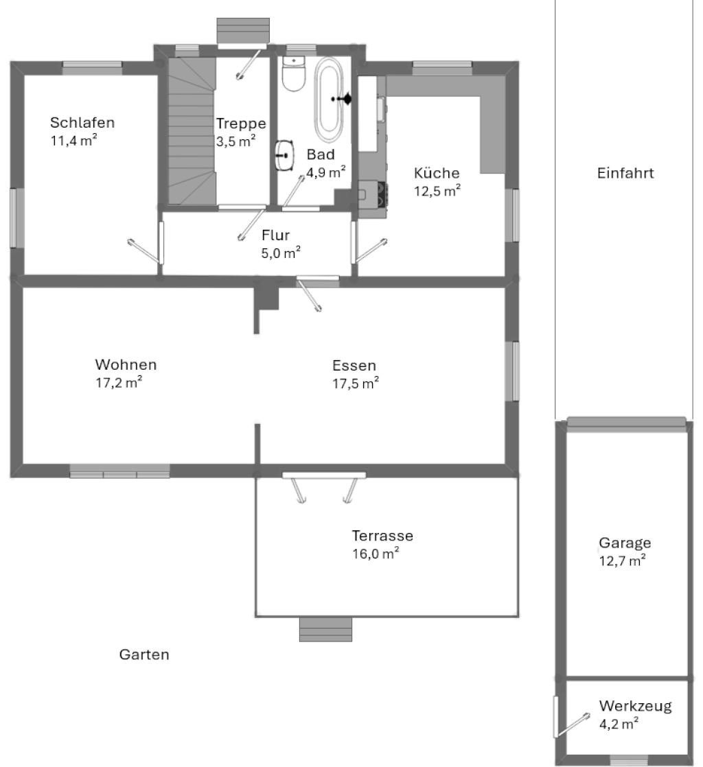 Zwischenmiete in unmöblierter 3-Zimmerwohnung (EG eines Einfamilienhauses) – 91052 Erlangen Erlangen-Ost – Vorschaubild 14