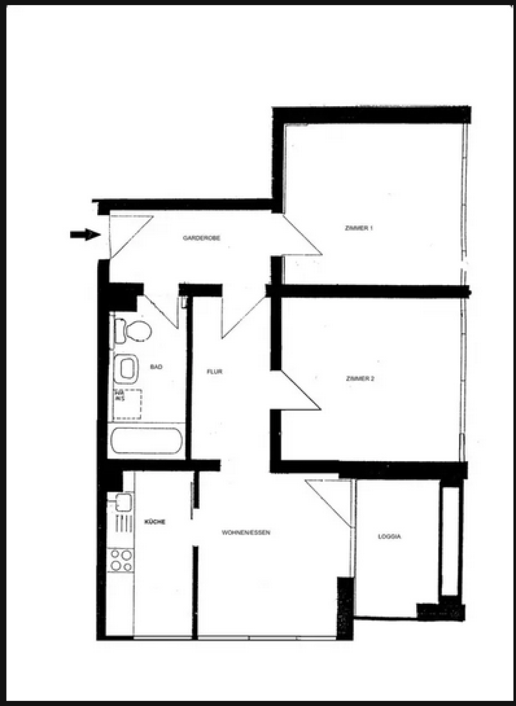 2,5-Zimmer-Wohnung in Uni-Nähe
