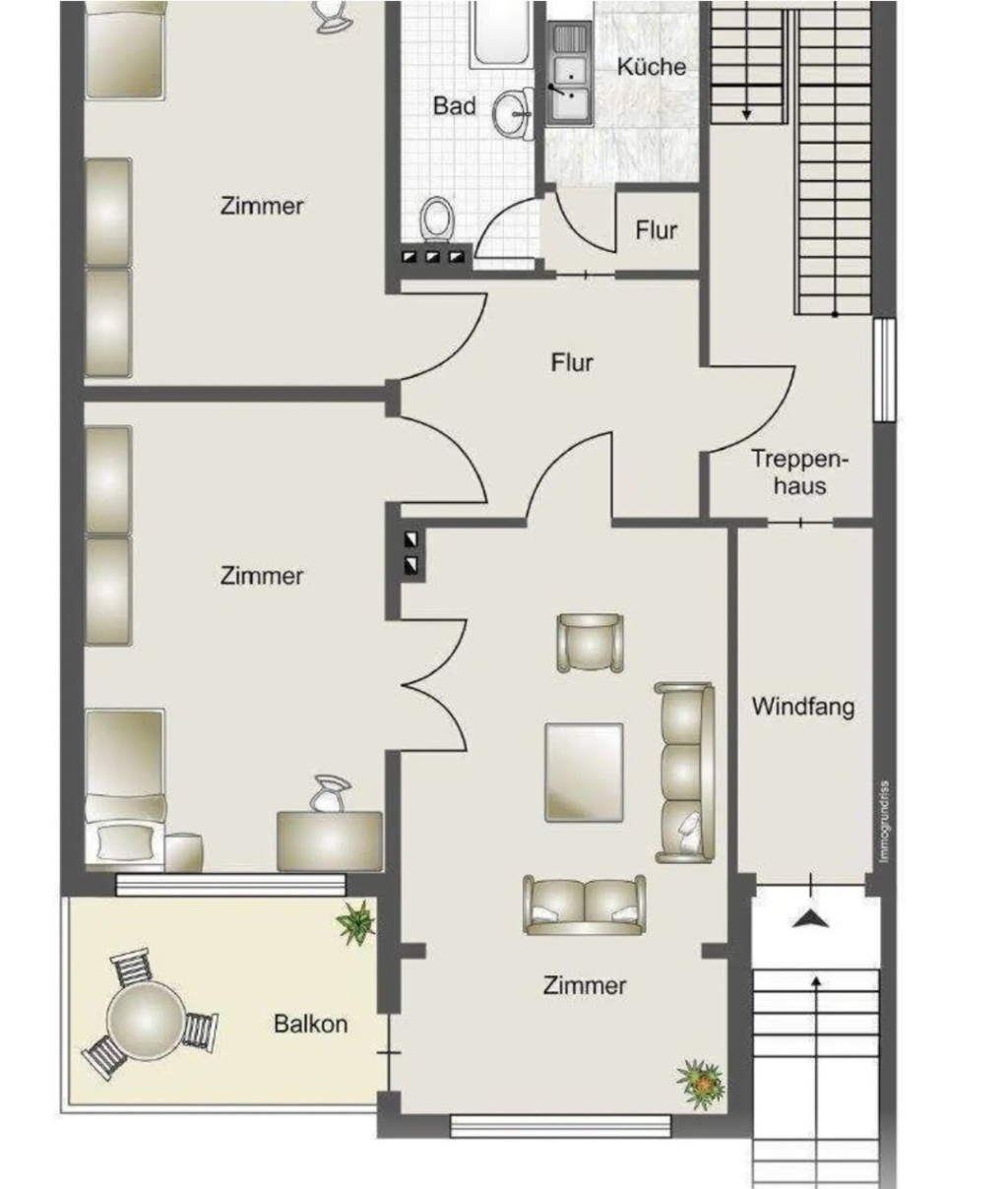 3-Zimmer Wohnung mit Balkon in einer Altstadtvilla