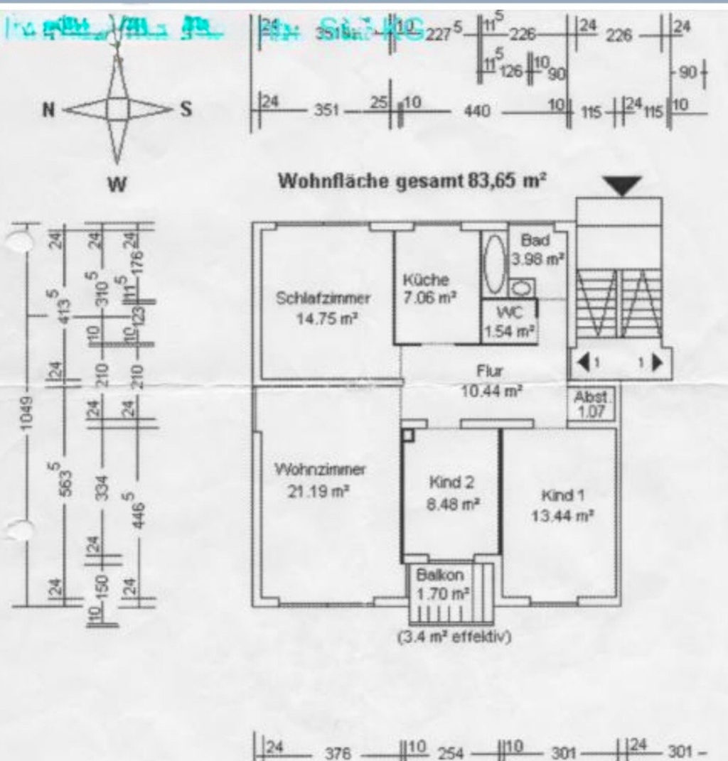 WG‐geeignete 4‐Zimmer‐Wohnung im Regensburger Westen – Balkon, ruhige Lage, ab 1. Oktober verfübar – 93049 Regensburg Westenviertel – Vorschaubild 11