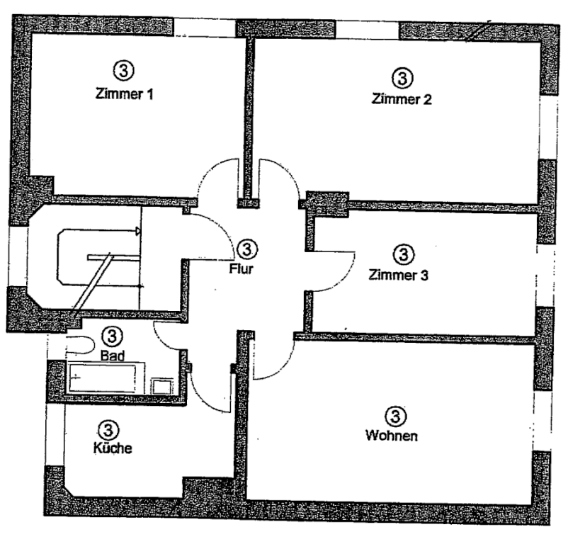 Helle 4-Zimmer Wohnung in Affentorplatz, Sachsenhausen