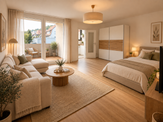 Anzeigenbild: Helle frisch renovierte und möblierte 1 Zi Wohnung