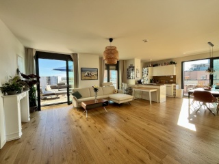 Möbliertes Penthouse (98 m2) mit Dachterrasse im Ostend, nahe EZB – Wohnen auf Zeit