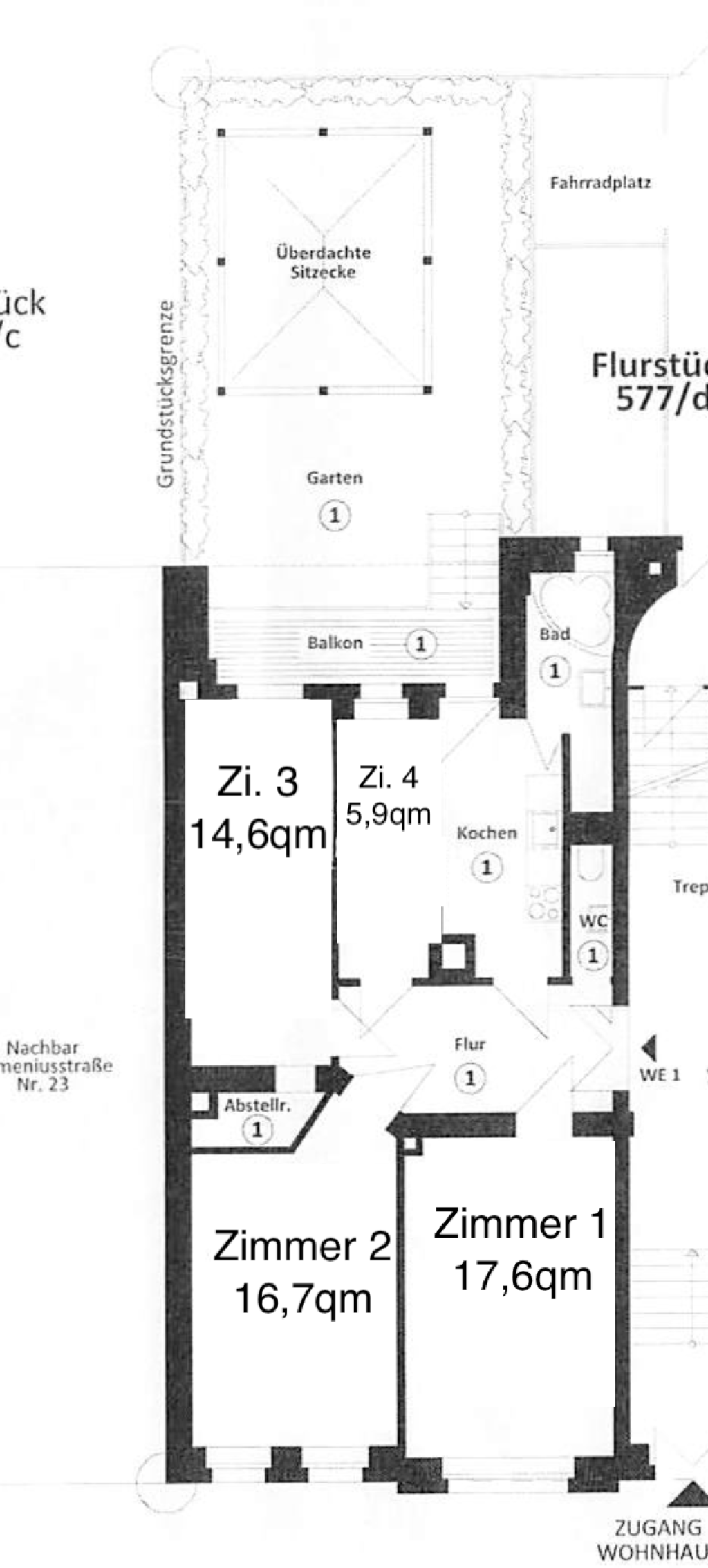 Habitación en WG Neustadt-Neuschönefeld Comeniusstraße 25 - Grundriss