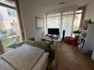 Anzeigenbild: 1,5 Zimmer, Terrasse & Vollholzparkett, Einbauküche, zentral