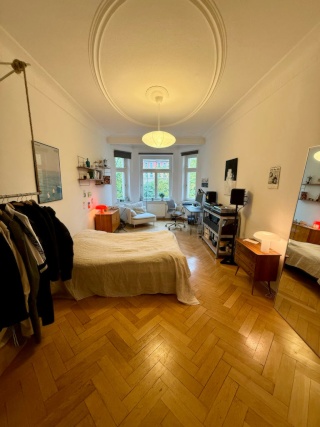 Schönes geräumiges Zimmer, Südseite, Parkett, Stuck, Erker - Nähe Connewitz Kreuz