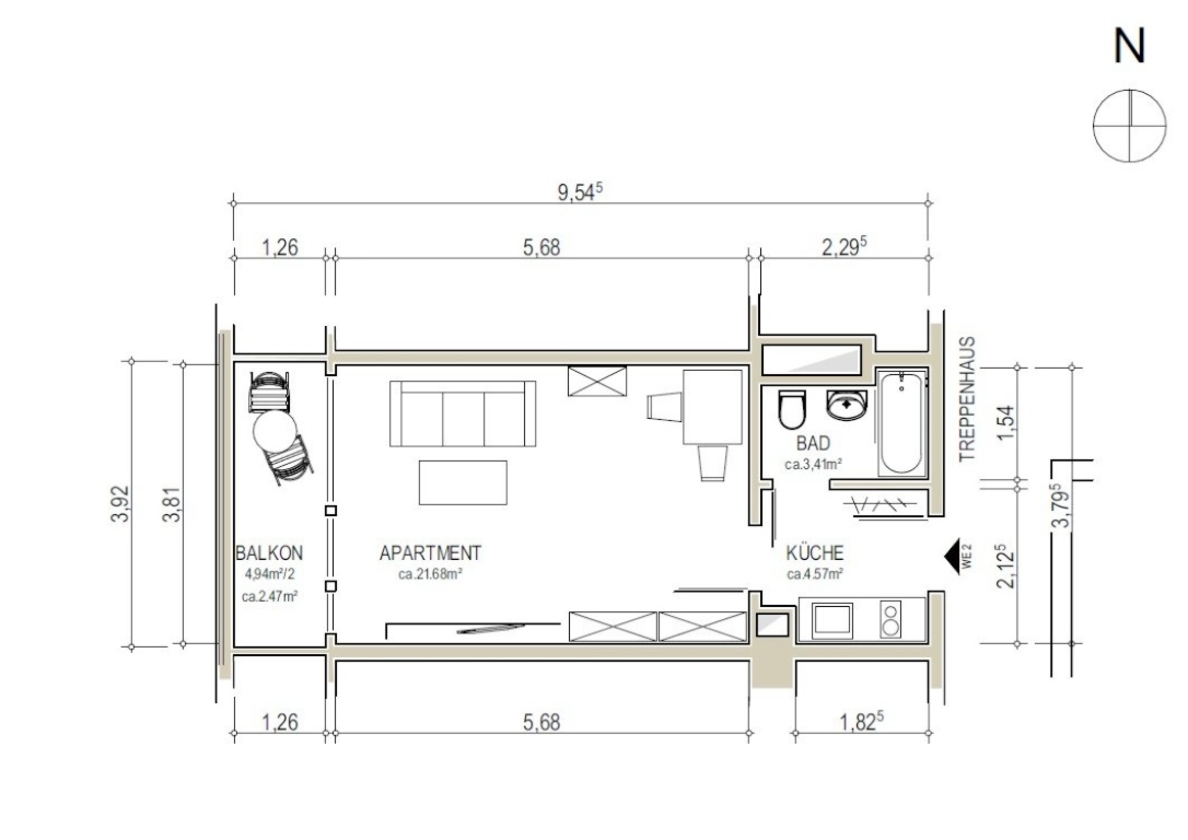 Neu möblierte 1-Zimmer-Wohnung am Ostpark – Foto 9