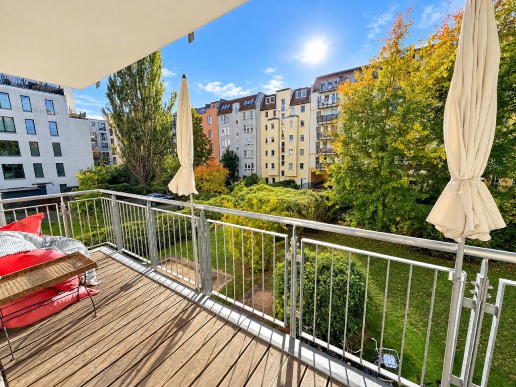 Wohnung Mitte Swinemünder Straße 108 - Balkon mit Blick ins Grüne