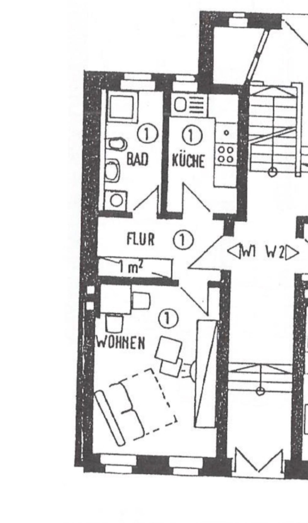 1-Zimmer-Wohnung Volkmarsdorf Roßbachstraße - Grundriss