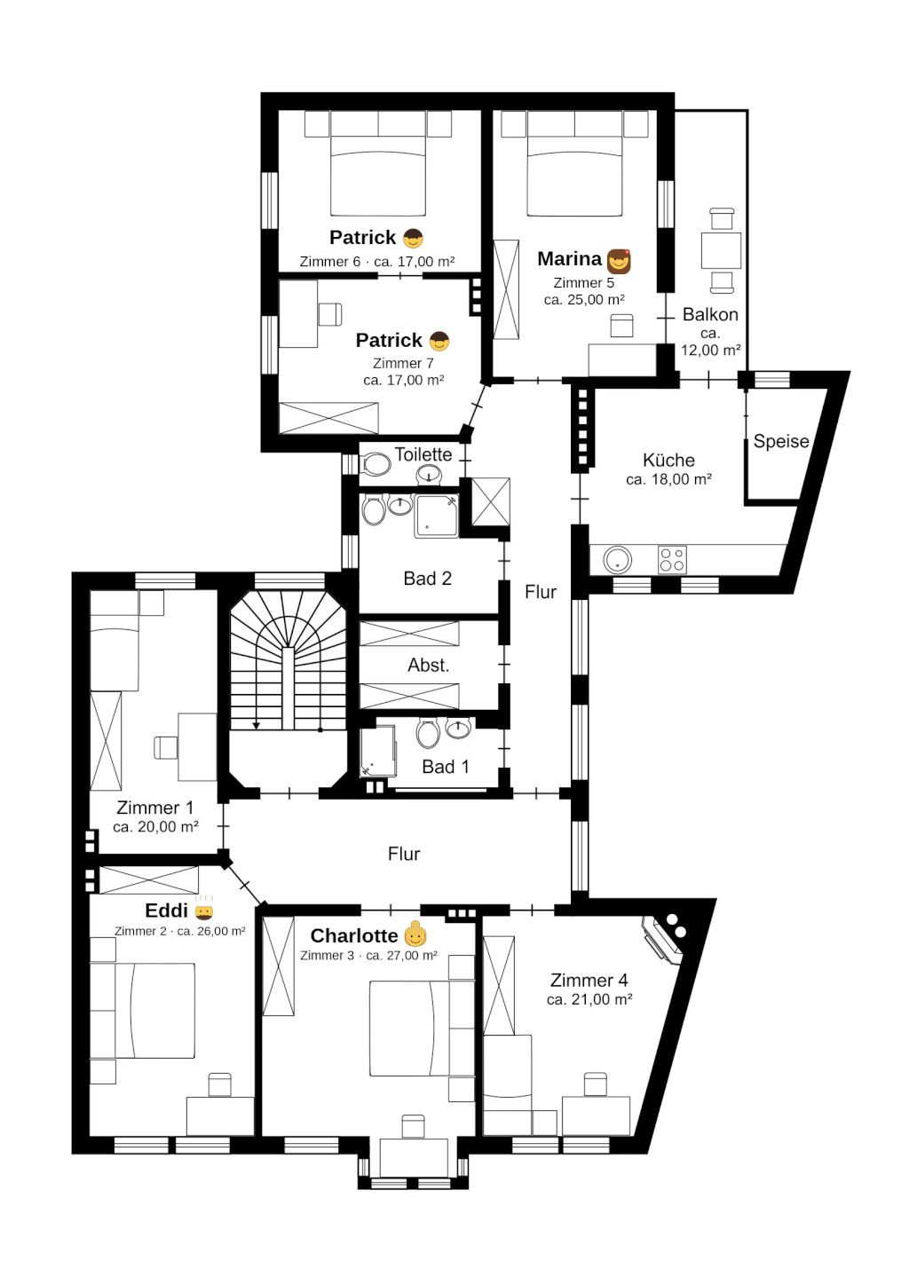 WG-Zimmer Nürnberg Sulzbacher Straße 45 - Bild 17